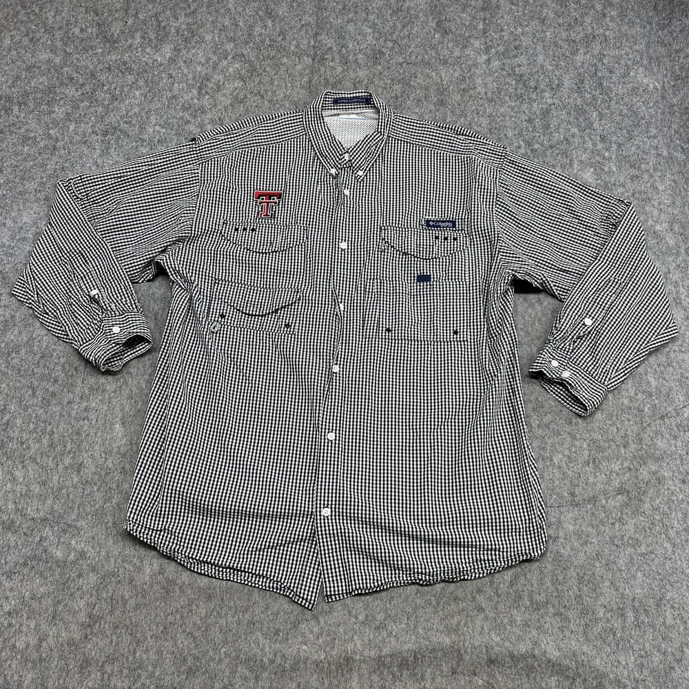 Texas Tech Red Raiders Shirt Mens XL Black NCAA Columbia PFG Super Bonehead